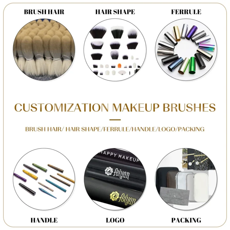 HMU High Quality Private Label Professional Black Silver Vegan Cruelty Free 18pcs Makeup Brush Set for Professional Makeup - Image 3