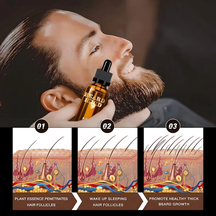 Guangzhou Factory Man  Beard Care Herbal Beard Oil for Beard Massage - Image 4