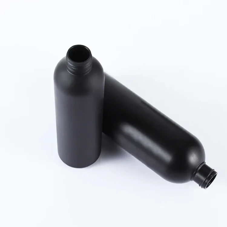 Black Round Shoulder Plastic Bottle 350ml Shampoo Body Wash Spray Bottles - Image 3