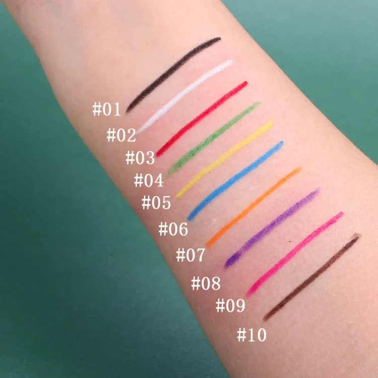 PM-11r High Pigment Waterproof Makeup Eyeliner Pencils 10 Colors Long Lasting Gel Eye Liner Pen - Image 2