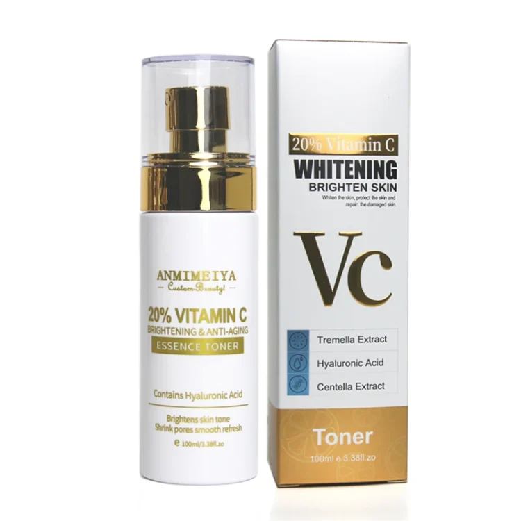 OEM Face Care 20% VC Toner Whitening Brightening Cream Shrink Pores Smooth Fresh Facial Hyaluronic Acid Vitamin C Skin Care Set - Image 4