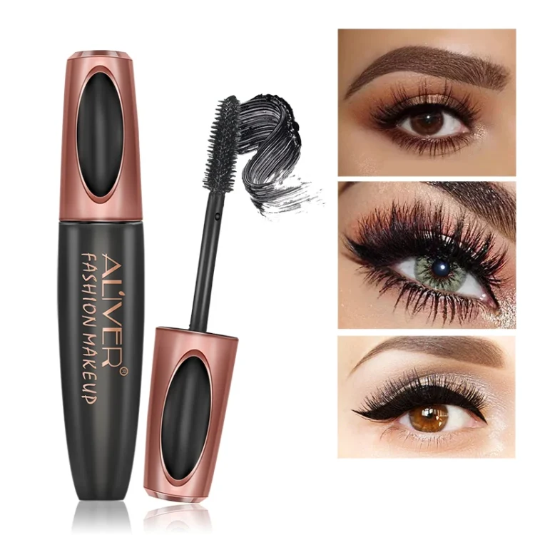 ALIVER High Quality Waterproof Eyelash Mascara Custom Private Label 4d Fiber Extender Mascara for Women Makeup