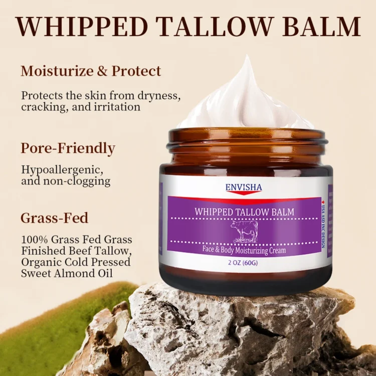 Private Label Organic Whipped Tallow Balm Face Body Skin Care Butter Cream Beef Tallow Balm Moisturizer - Image 3