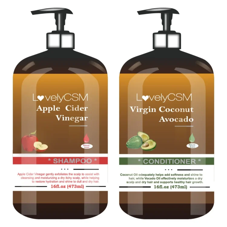 Wholesale OEM Biotin Karatin Apple Cider Vinegar Shampoo Growth Hair Coconut Conditioner Organic Paraben Sulphate Free Shampoo