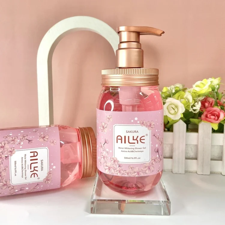 AILKE Sakura Body Wash Shower Gel 500ML for Cleaning and Whitening - Image 6