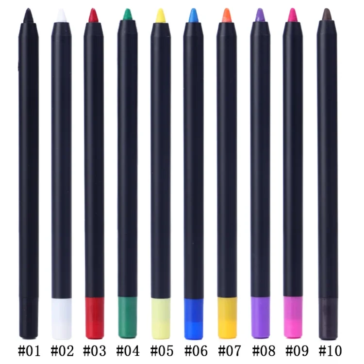 PM-11r High Pigment Waterproof Makeup Eyeliner Pencils 10 Colors Long Lasting Gel Eye Liner Pen