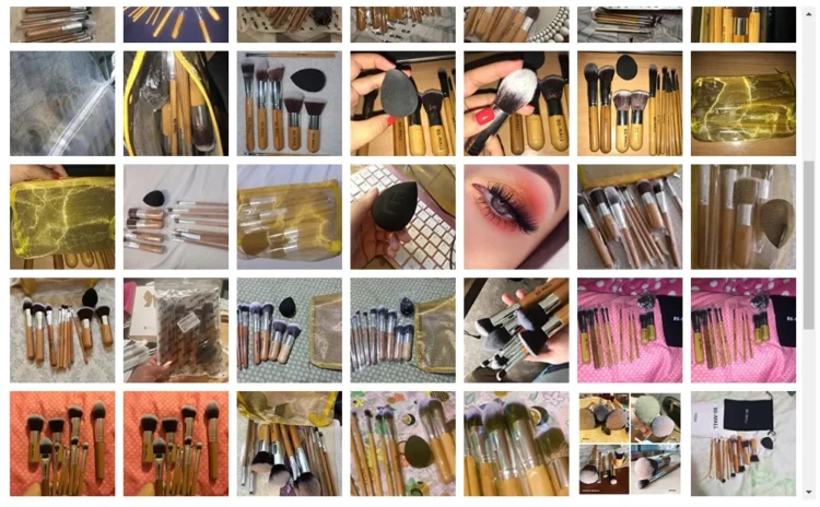 BS-MALL Makeup Brush Set 11Pcs Natural Bamboo Handle Cosmetic Brushes Vegan Cruelty-free Makeup Brushes Makeup Sponge Set - Image 5